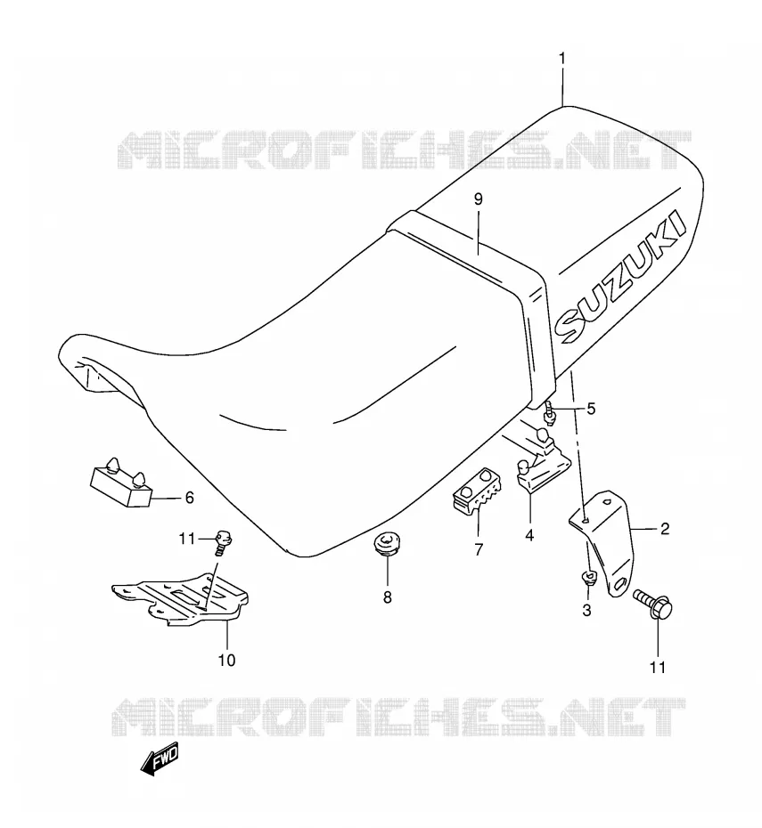 SEAT (MODEL X) Suzuki MOTO 350 DR 1998  DR350SEW(E2)
