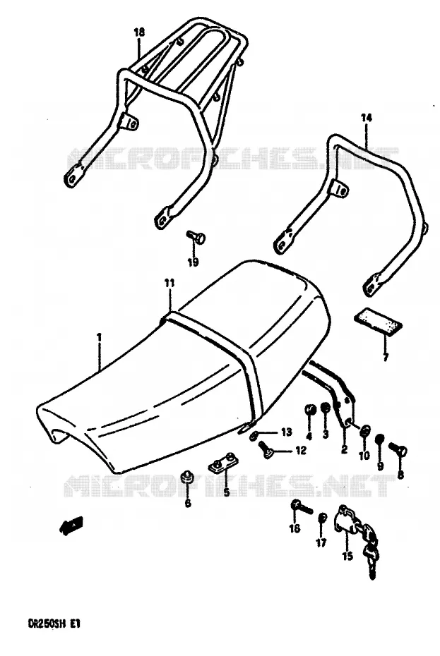 SEAT Suzuki MOTO 250 DR 1986  DR250SG(E/F/G/H)