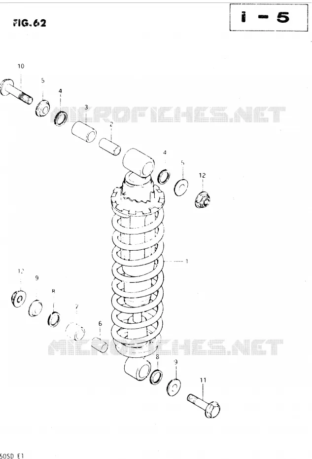 SHOCK ABSORBER (E4, E18, E22) Suzuki MOTO 250 DR 1982  DR250SZ(E1)