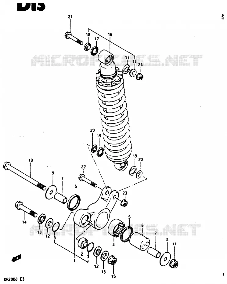 SHOCK ABSORBER LINKAGE Suzuki MOTO 200 DR 1987  DR200H(G/H/J)