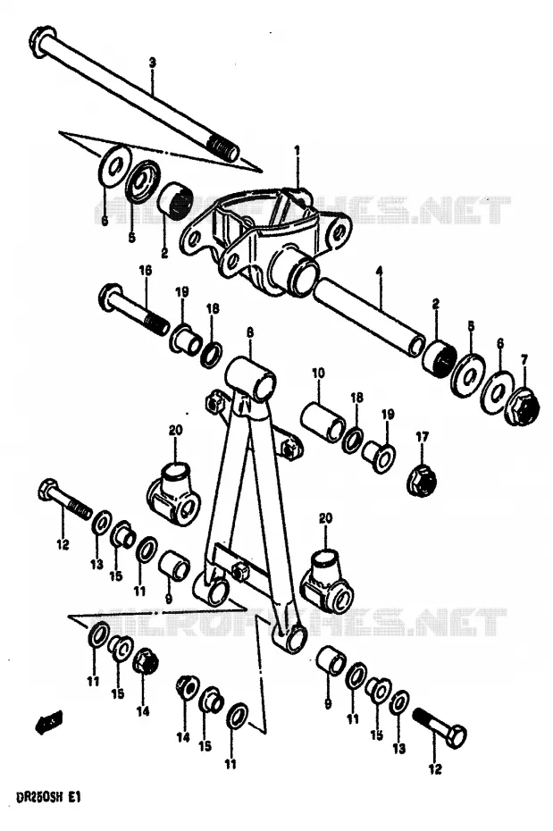 SHOCK ABSORBER LINKAGE Suzuki MOTO 250 DR 1985  DR250SF(E/F/G/H)