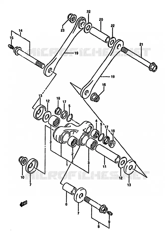 SHOCK ABSORBER LINKAGE Suzuki MOTO 350 DR 1993  DR350SHP(L/M/N/P/R)