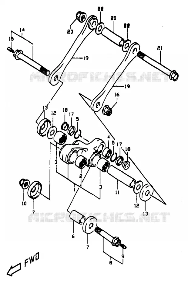 SHOCK ABSORBER LINKAGE Suzuki MOTO 350 DR 1997  DR350V(V/W/X)