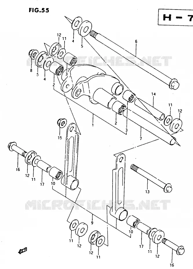 SHOCK ABSORBER LINKAGE Suzuki MOTO 500 DR 1987  DR500SH(G/H/J)
