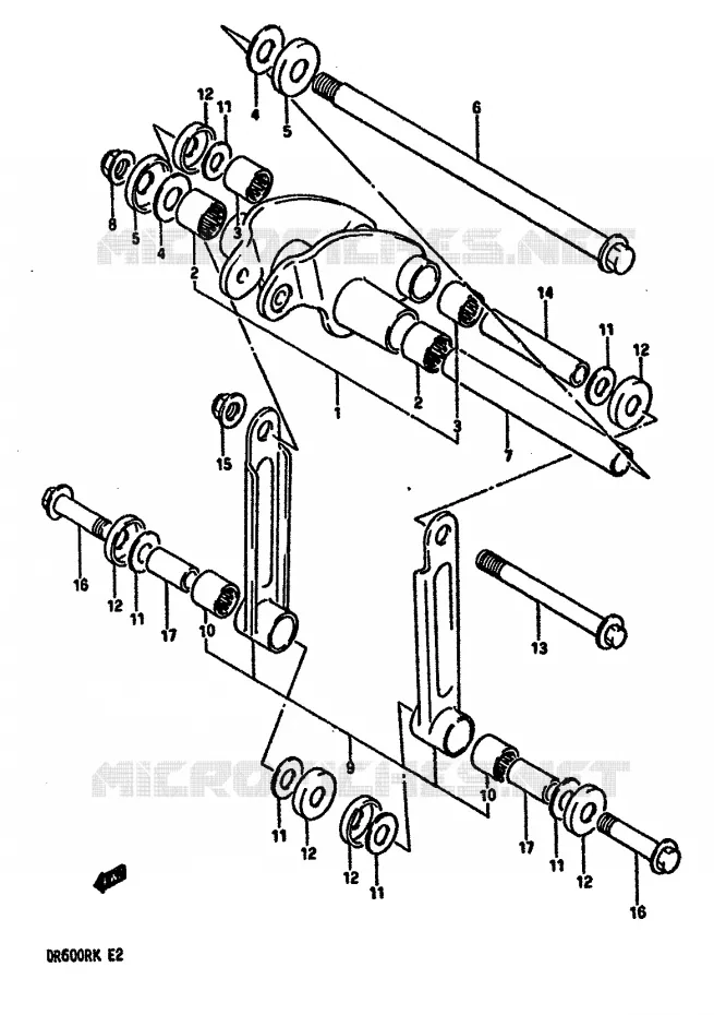 SHOCK ABSORBER LINKAGE Suzuki MOTO 600 DR 1988  DR600RJ(E2)