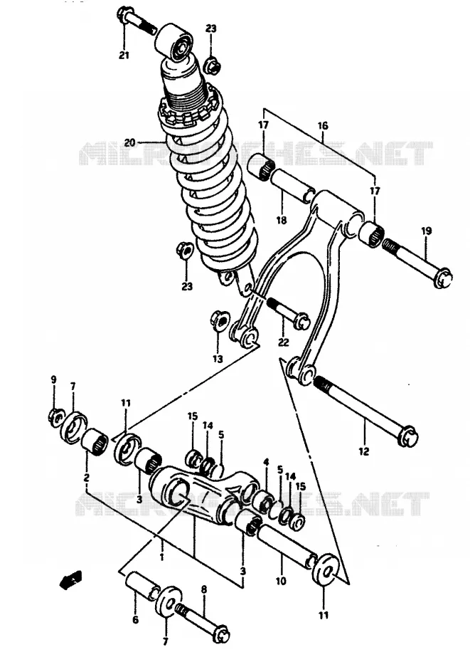 SHOCK ABSORBER LINKAGE Suzuki MOTO 650 DR 1991  DR650RSM(L/M)
