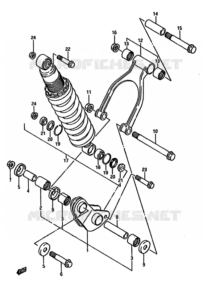 SHOCK ABSORBER LINKAGE Suzuki MOTO 750 DR 1988  DR750SJ(J/K)