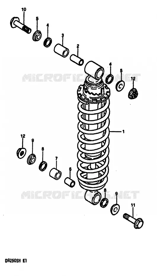 SHOCK ABSORBER Suzuki MOTO 250 DR 1984  DR250SE(E/F/G/H)