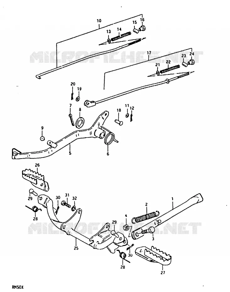 SIDE STAND - BRAKE PEDAL Suzuki MOTO 50 RM 1980  RM50T(C/N/T/X)