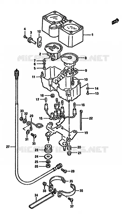 SPEEDOMETER (DR350SHN/SHP/SHR) Suzuki MOTO 350 DR 1993  DR350SUP(L/M/N/P/R)