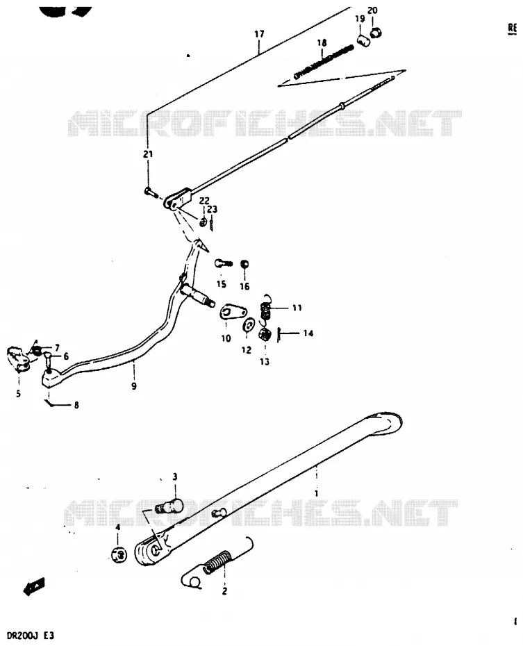 STAND - REAR BRAKE Suzuki MOTO 200 DR 1987  DR200H(G/H/J)