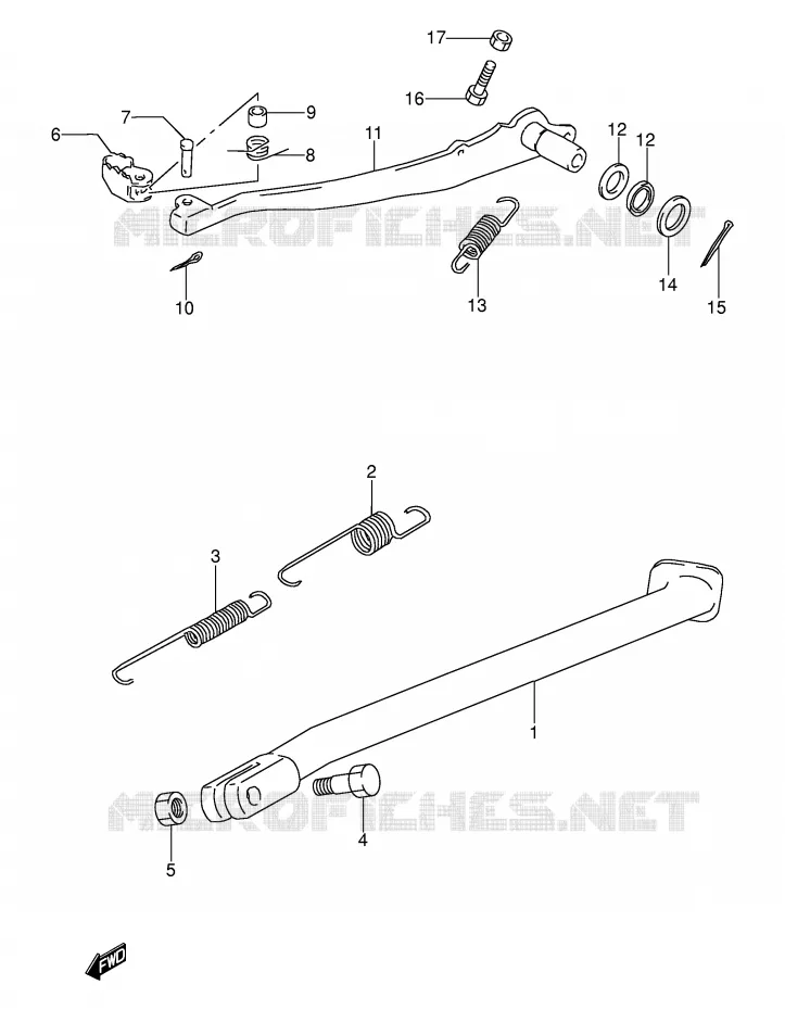 STAND - REAR BRAKE Suzuki MOTO 250 DR 1990  DR250SL(E24)