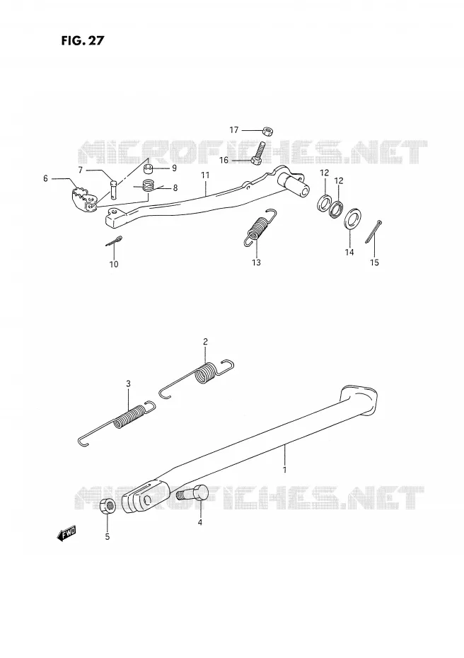 STAND - REAR BRAKE Suzuki MOTO 350 DR 1990  DR350SL(E2)