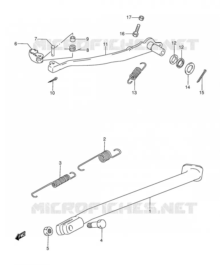 STAND - REAR BRAKE Suzuki MOTO 350 DR 1993  DR350P(E3)