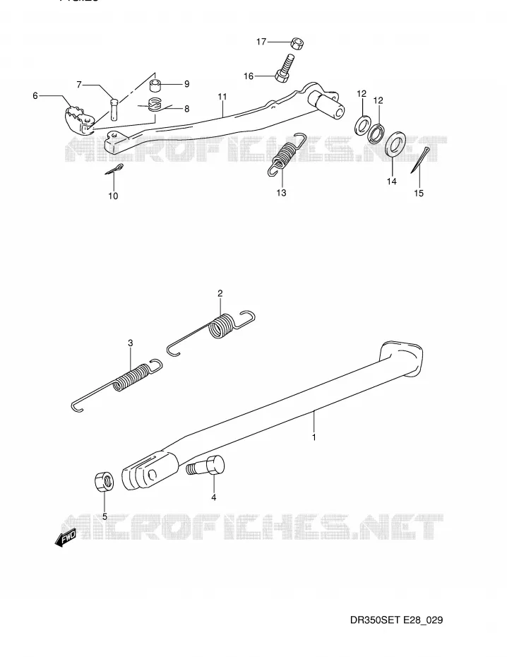 STAND - REAR BRAKE Suzuki MOTO 350 DR 1993  DR350SP(E28)