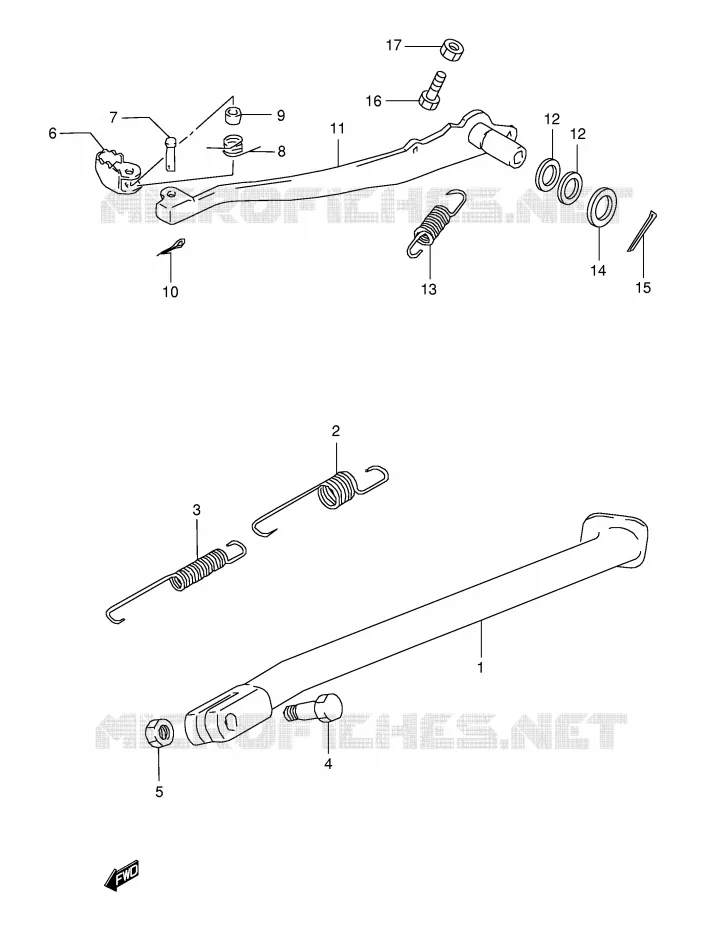 STAND - REAR BRAKE Suzuki MOTO 350 DR 1995  DR350SES(E2)