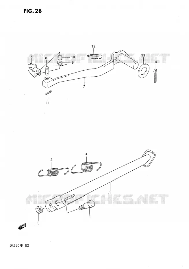 STAND - REAR BRAKE Suzuki MOTO 650 DR 1991  DR650RM(E2)