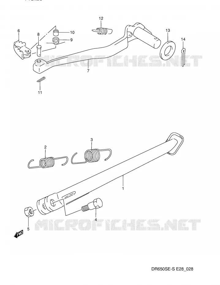 STAND - REAR BRAKE Suzuki MOTO 650 DR 1993  DR650SP(E28)