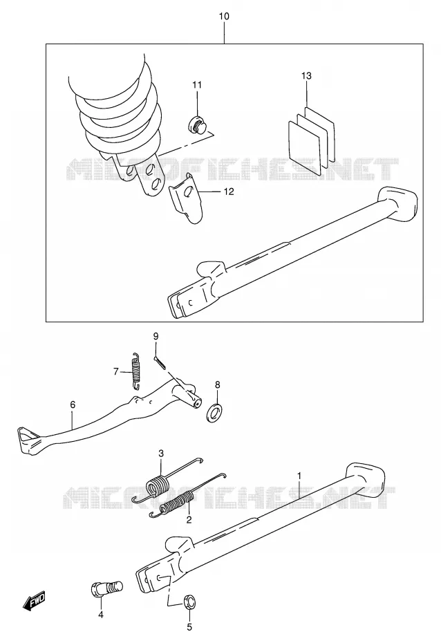 STAND - REAR BRAKE Suzuki MOTO 650 DR 1996  DR650SET(E4)