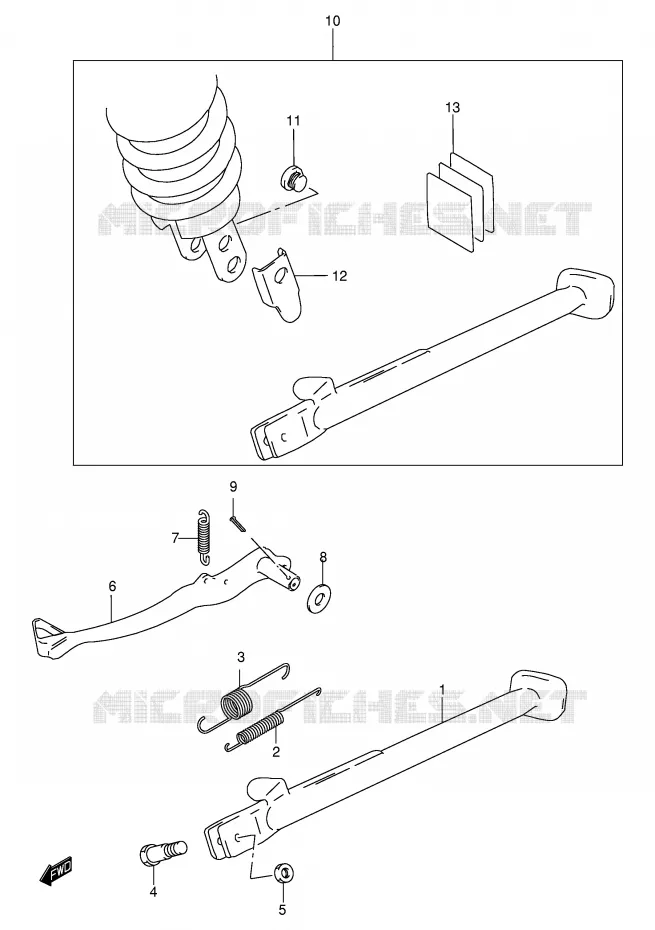 STAND - REAR BRAKE Suzuki MOTO 650 DR 2005  DR650SEK5(E4)