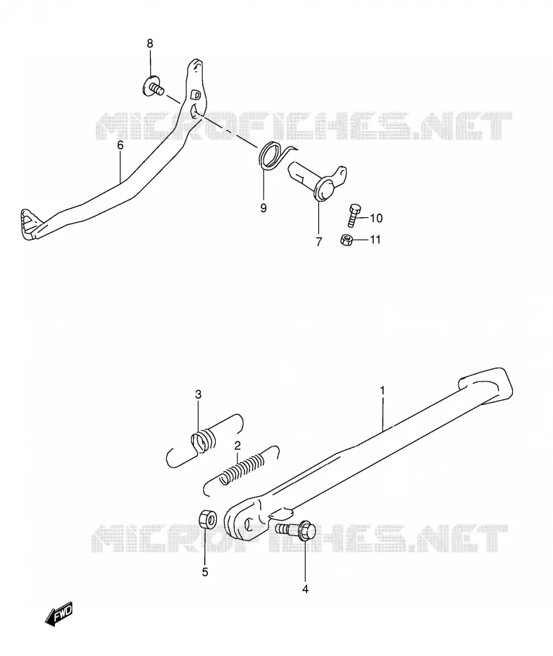 STAND - REAR BRAKE Suzuki MOTO 800 DR 1993  DR800SUP