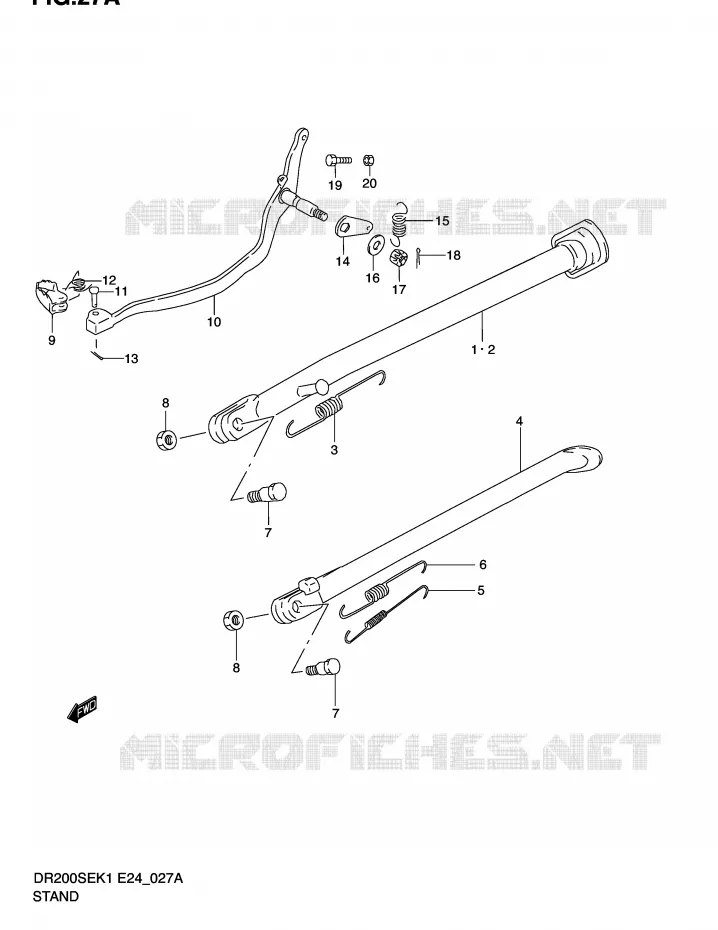 STAND (MODEL K2/K3/K4/K5) Suzuki MOTO 200 DR 2001  DR200SEK1(E24)