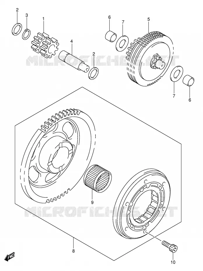STARTER MOTOR CLUTCH Suzuki MOTO 400 DR-Z 2006  DR-Z400EK6(E3/E28)