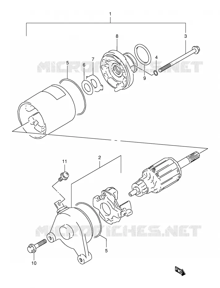 STARTER MOTOR (MODEL Y) Suzuki MOTO 125 DR 1998  DR125SEW/SEUW(E4)