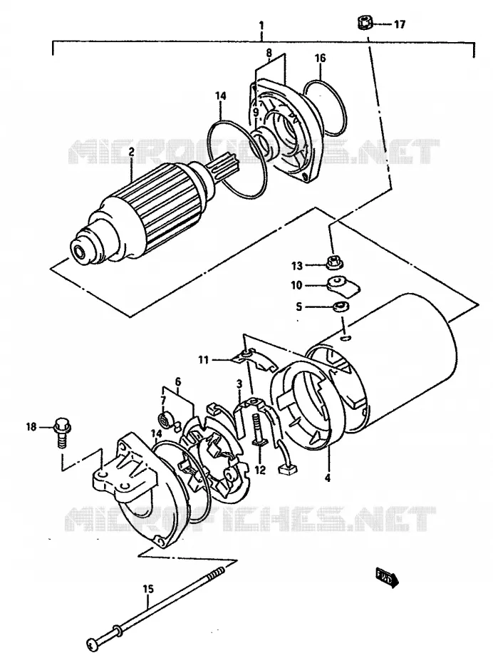 STARTER MOTOR Suzuki MOTO 750 DR 1988  DR750SUJ(J/K)