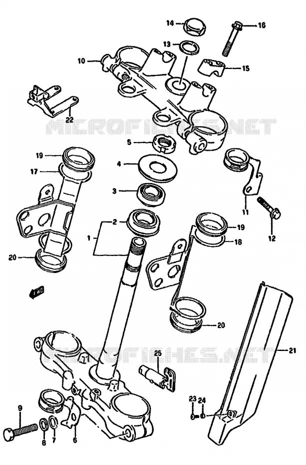 STEERING COLUMN (DR350SHN/SHP/SHR) Suzuki MOTO 350 DR 1994  DR350SR(L/M/N/P/R)
