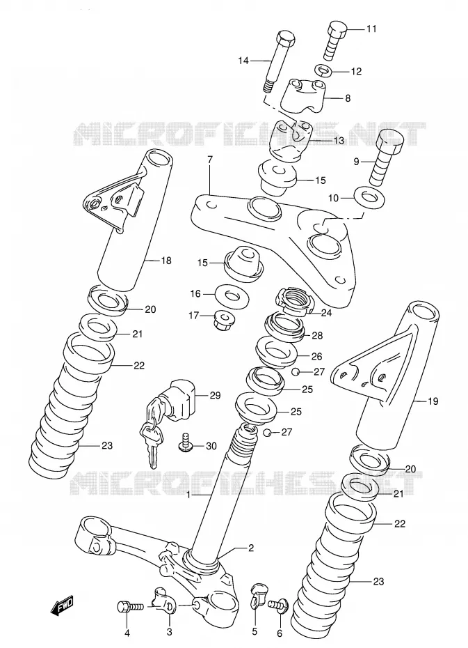 STEERING COLUMN (P9) Suzuki MOTO 115 AP 1999  AX115X(E71)