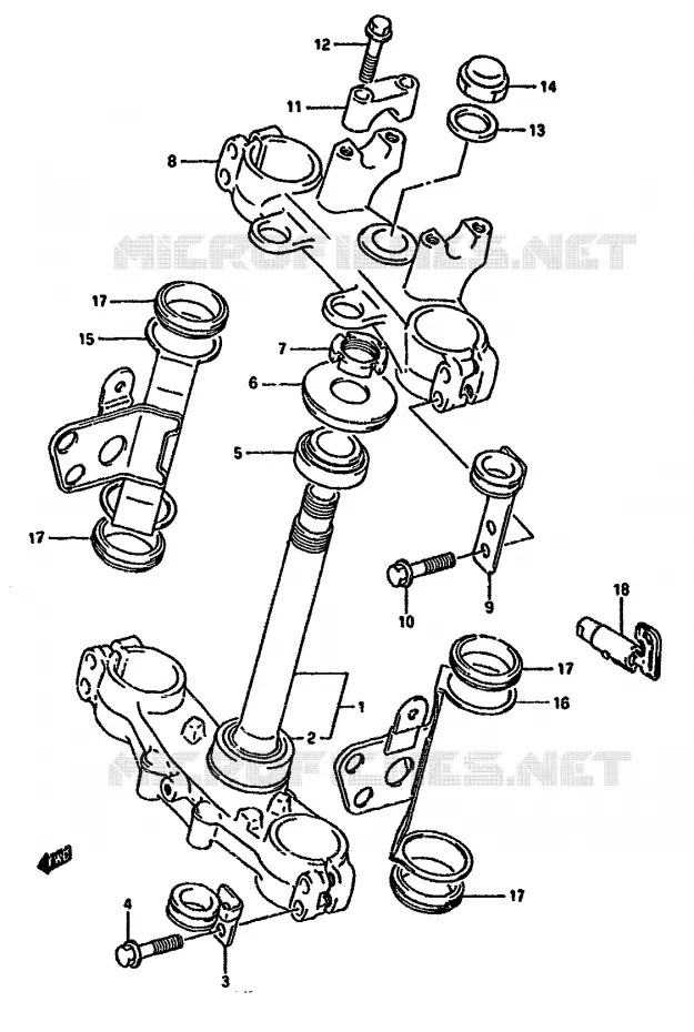 STEERING COLUMN Suzuki MOTO 350 DR 1992  DR350SN(L/M/N/P/R)