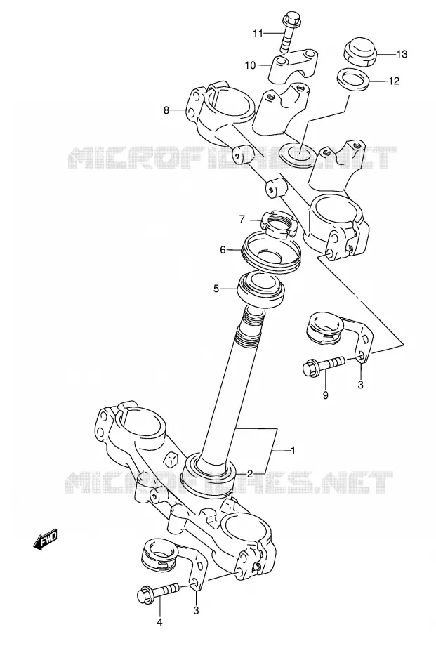 STEERING COLUMN Suzuki MOTO 350 DR 1996  DR350T(E3)
