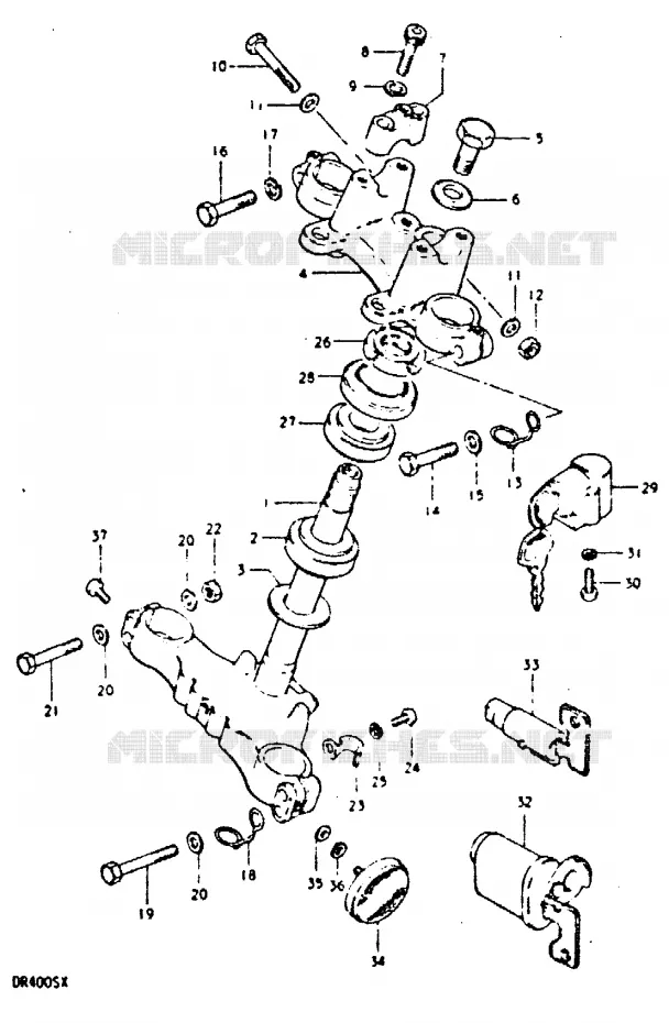 STEERING COLUMN Suzuki MOTO 400 DR 1980  DR400ST(T/X)