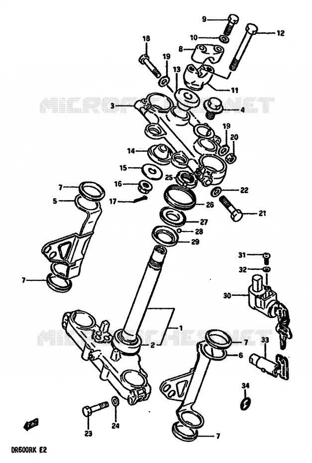 STEERING COLUMN Suzuki MOTO 600 DR 1988  DR600RUJ(E2)