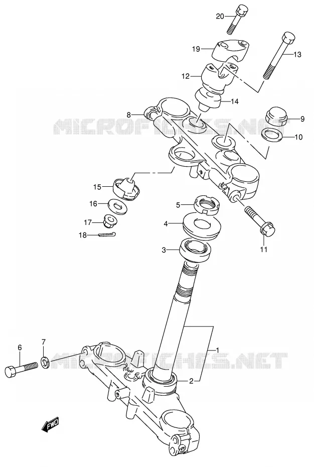 STEERING COLUMN Suzuki MOTO 650 DR 1993  DR650RSEP(E4)