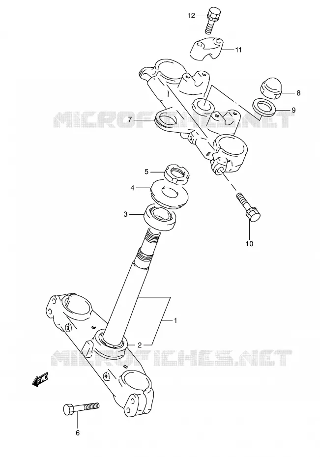 STEERING COLUMN Suzuki MOTO 800 DR 1993  DR800SUP