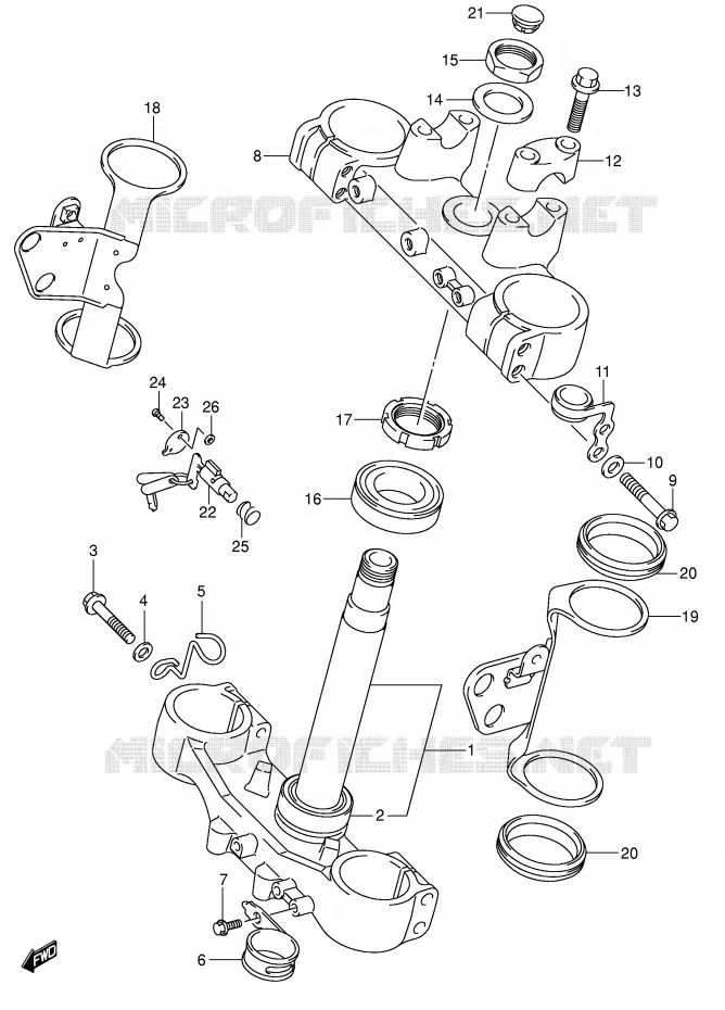 STEERING STEM (E24) Suzuki MOTO 400 DR-Z 2009  DR-Z400EK9(E1)