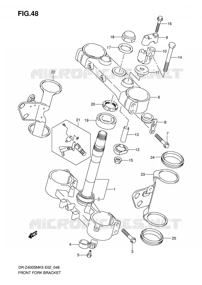 STEERING STEM (MODEL K5/K6) Suzuki MOTO 400 DR-Z 2007  DR-Z400SMUK7(E2)