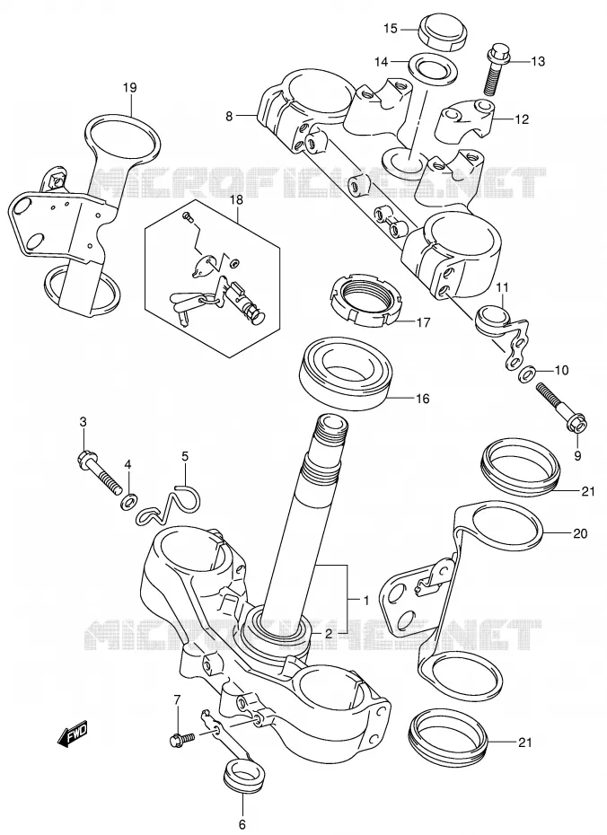 STEERING STEM Suzuki MOTO 400 DR-Z 2001  DR-Z400SK1(E2)