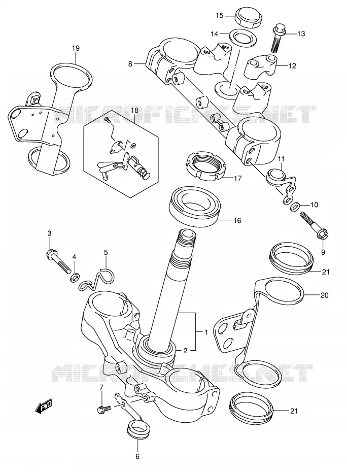 STEERING STEM Suzuki MOTO 400 DR-Z 2005  DR-Z400SK5(E2)