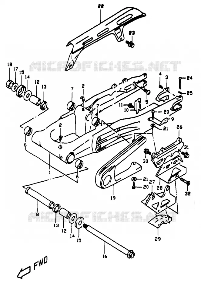SWINGARM (E24) Suzuki MOTO 350 DR 1999  DR350X(V/W/X)