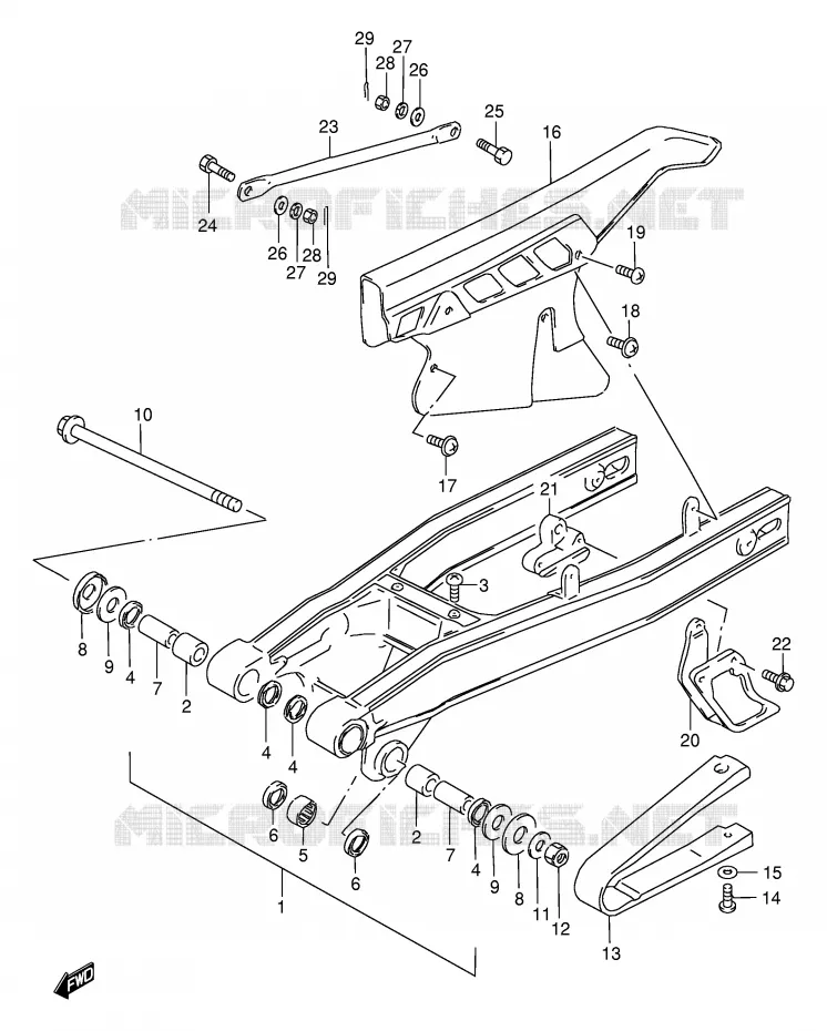 SWINGARM Suzuki MOTO 200 DF 1999  DF200EX(E24)
