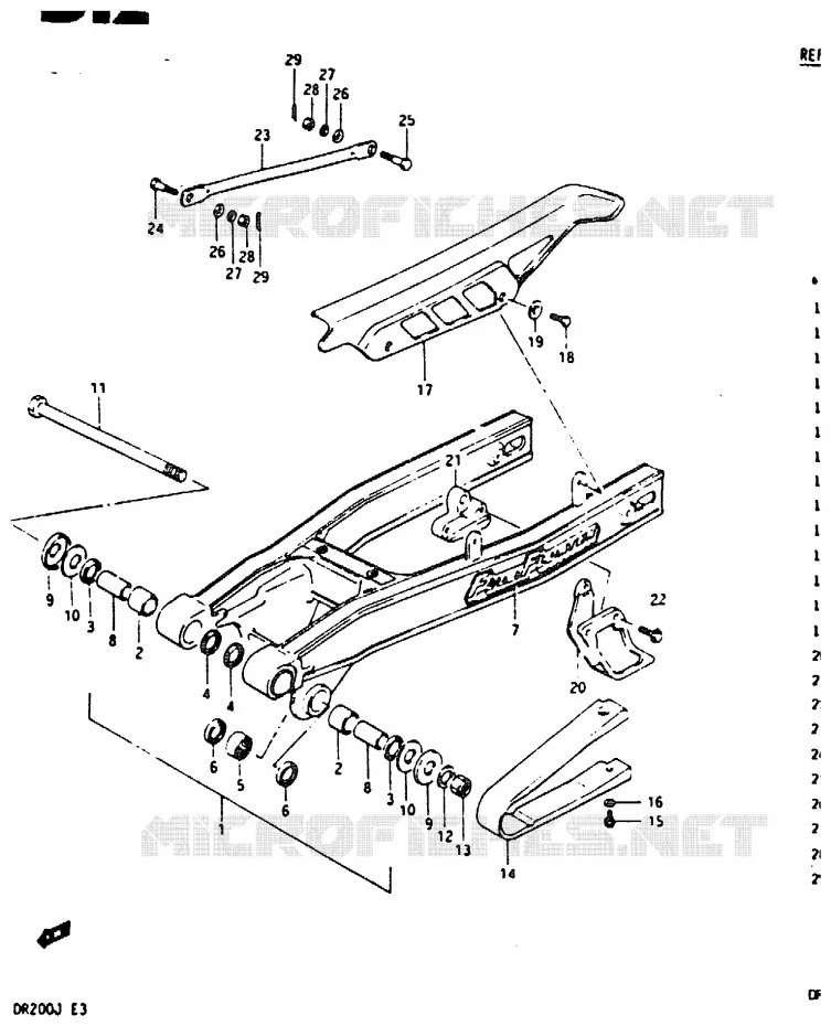 SWINGARM Suzuki MOTO 200 DR 1988  DR200J(G/H/J)