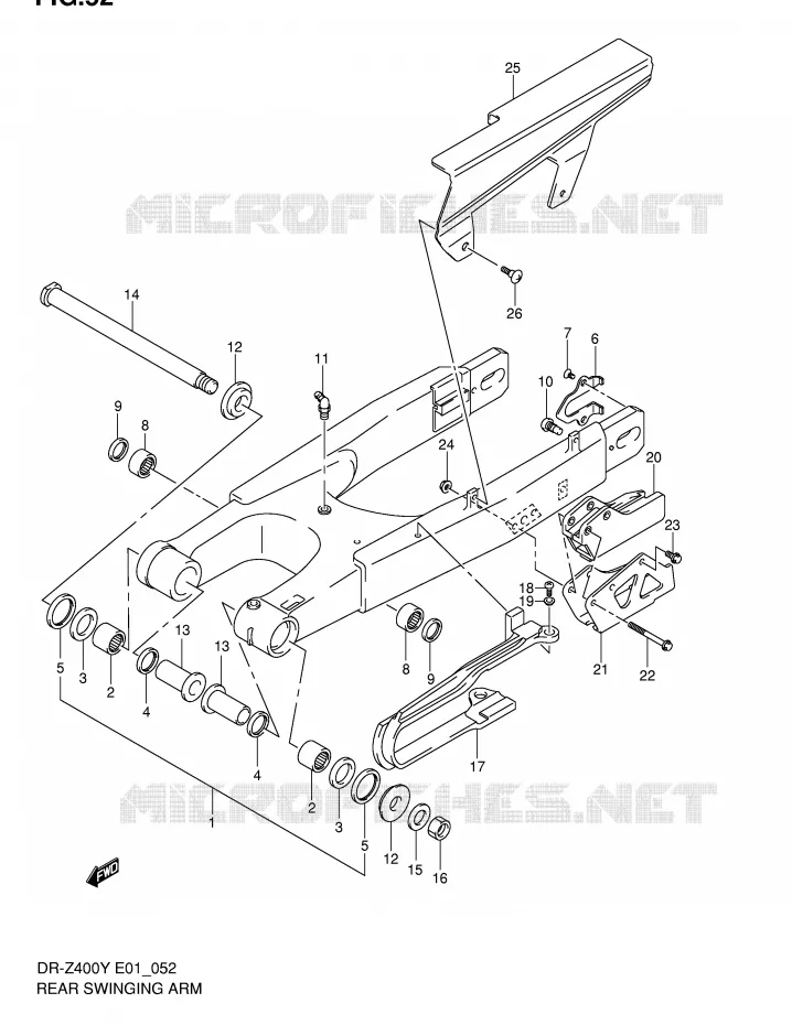 SWINGARM Suzuki MOTO 400 DR-Z 2002  DR-Z400EK2(E1)