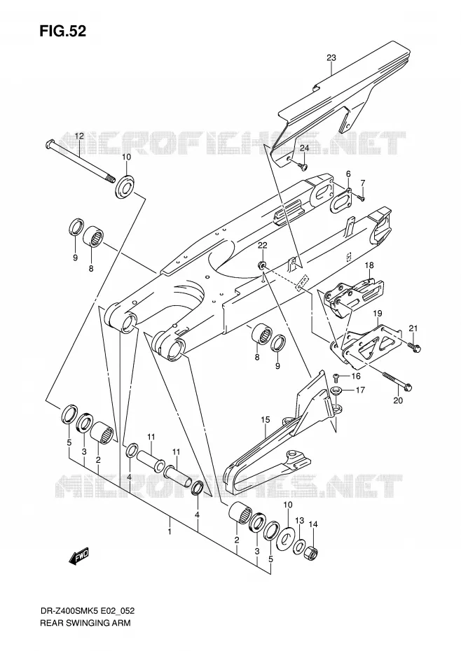 SWINGARM Suzuki MOTO 400 DR-Z 2005  DR-Z400SMK5(E2)