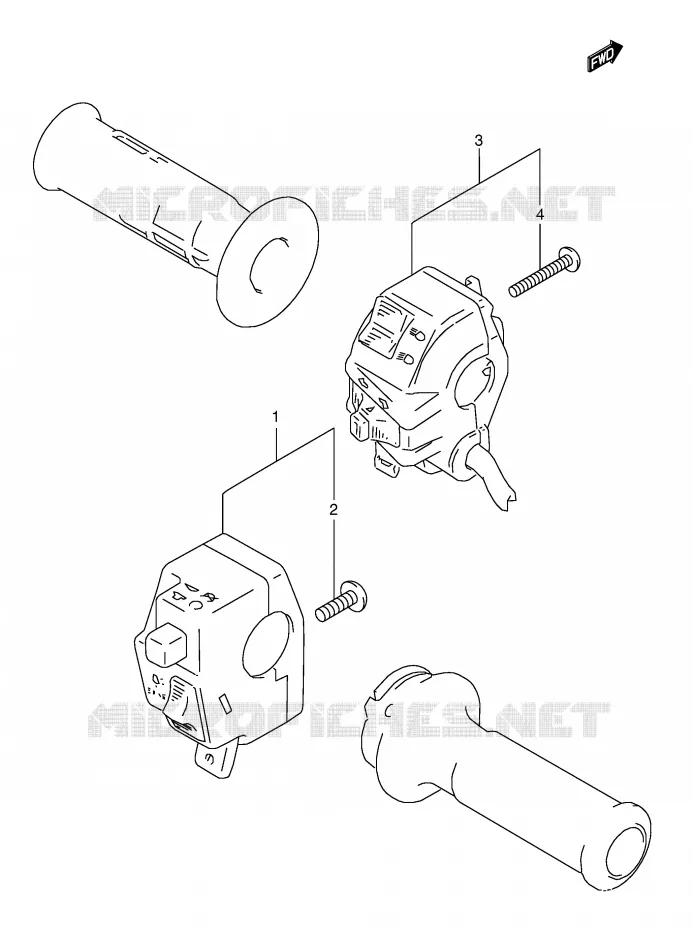 SWITCHES (MODEL T) Suzuki MOTO 800 DR 1995  DR800SUS(E4)