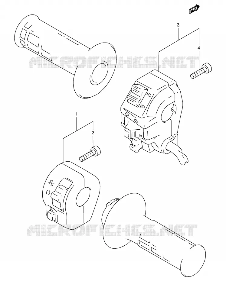 SWITCHES (MODEL T/V/W/X) Suzuki MOTO 350 DR 1997  DR350SEV(E2)