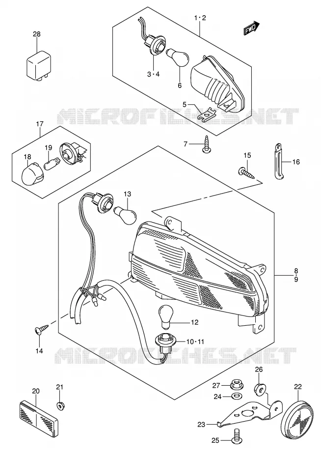 TAIL LIGHT ASSY - INDICATORS (MODEL K5) Suzuki SCOOTER 650 BURGMAN 2004  AN650K4(E2)