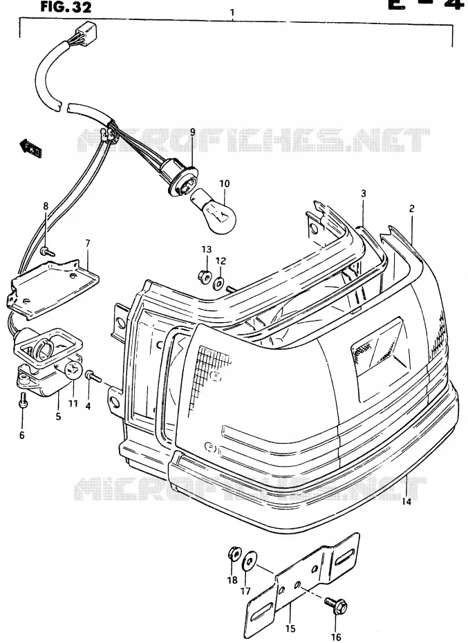 TAIL LIGHT (E15, E18, E21, E22, E25, E26) Suzuki SCOOTER 125 CS 1983  CS125D